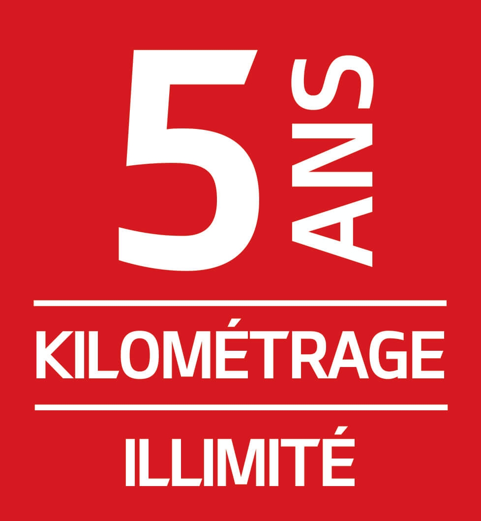 Garantie 5 ans kilométrage illimité