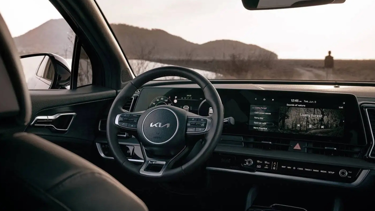 vue de l'habitacle et tableau de bord d'une Kia Sportage 2025